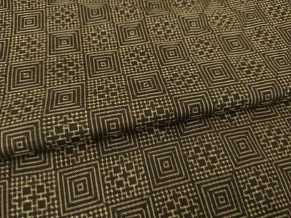 平和屋着物●本場大島紬　龍郷絣　市松文　正絹　逸品　AABL1367ck