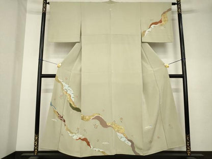 平和屋着物●訪問着　道長鳳凰花文　金彩　正絹　逸品　AABL1369ck