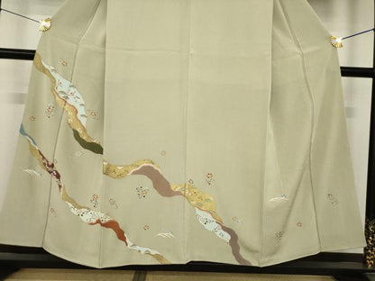 平和屋着物●訪問着　道長鳳凰花文　金彩　正絹　逸品　AABL1369ck