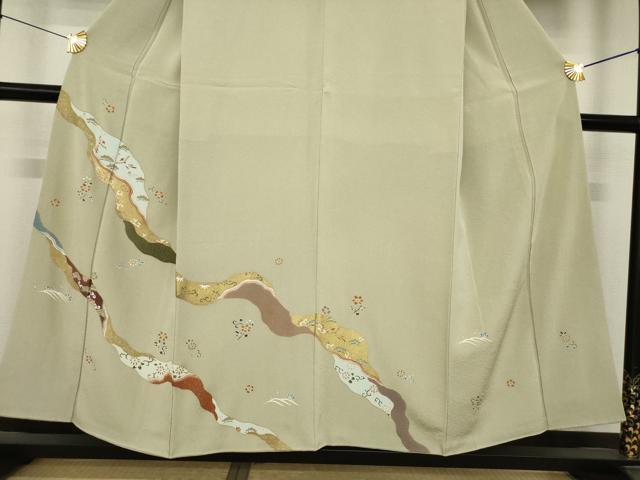 平和屋着物●訪問着　道長鳳凰花文　金彩　正絹　逸品　AABL1369ck