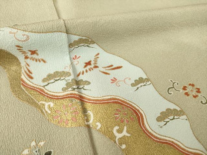 平和屋着物●訪問着　道長鳳凰花文　金彩　正絹　逸品　AABL1369ck