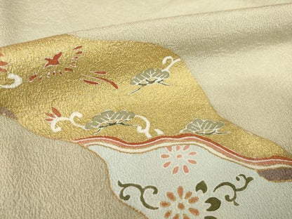 平和屋着物●訪問着　道長鳳凰花文　金彩　正絹　逸品　AABL1369ck