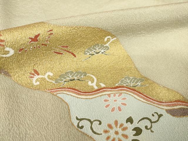 平和屋着物●訪問着　道長鳳凰花文　金彩　正絹　逸品　AABL1369ck