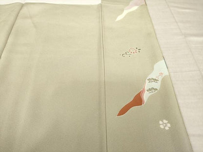 平和屋着物●訪問着　道長鳳凰花文　金彩　正絹　逸品　AABL1369ck