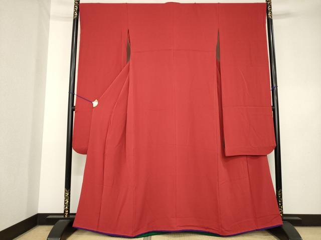 平和屋着物●ファッションデザイナー 花井幸子　振袖　色無地　紅海老茶色　正絹　逸品　AABL1370ck