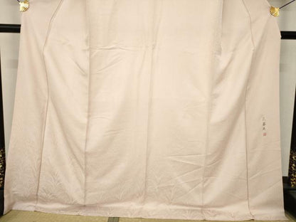 平和屋着物●色留袖　芙蓉庵　草花地紋　桜色　ロング丈　正絹　逸品　AABL1371ck