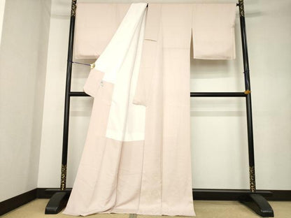 平和屋着物●色留袖　芙蓉庵　草花地紋　桜色　ロング丈　正絹　逸品　AABL1371ck