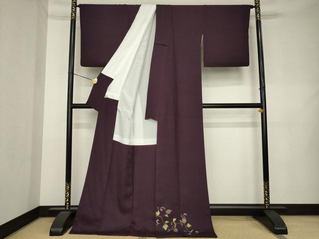 平和屋着物●色留訪問着　花唐草文　金彩　ロング丈　正絹　逸品　AABL1372ck