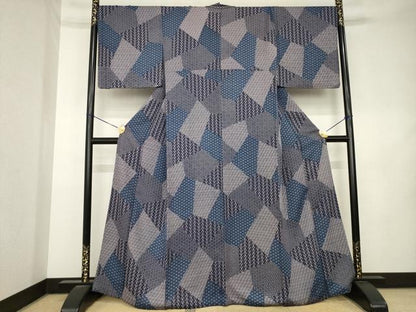 平和屋着物●上質な小紋　割付き文　正絹　逸品　AABL1373ck