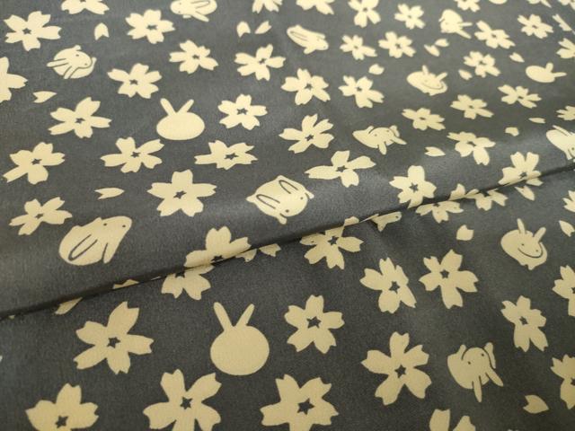 平和屋着物●長襦袢　無双仕立て　兎　桜　正絹　逸品　未使用　AABL1374ck