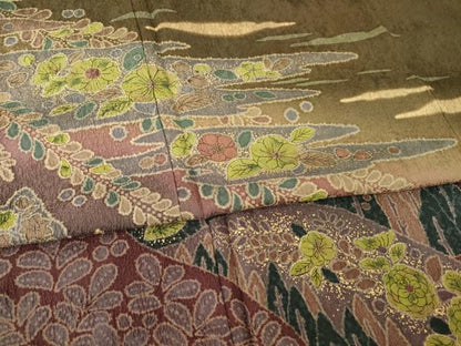平和屋着物●訪問着　辻が花　遠山花文　暈し染め　ロング丈　正絹　逸品　AABL1376ck