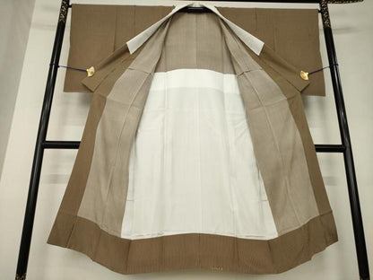 平和屋着物●長襦袢　無双仕立て　縞　正絹　逸品　AABL1379ck
