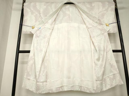 平和屋着物●長襦袢　無双仕立て　雪輪重ね文　半衿レース　正絹　逸品　AABL1380ck