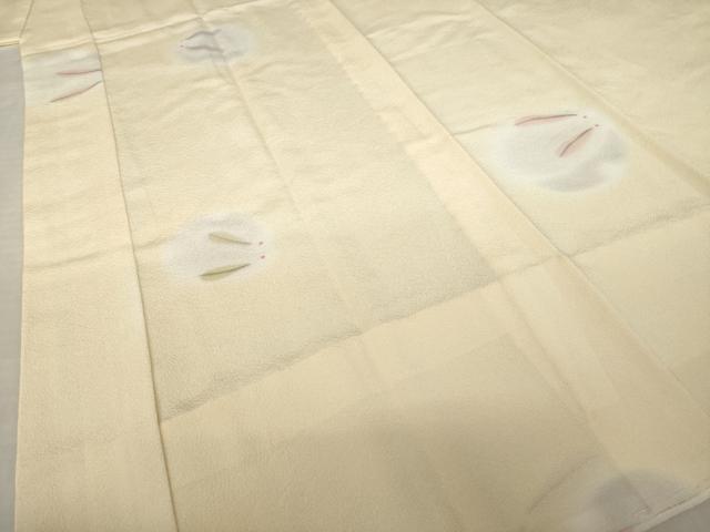 平和屋着物●長襦袢　無双仕立て　手描き　兎　反端付き　正絹　逸品　AABL1385ck