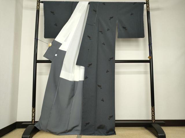 平和屋着物●塩沢物語　お召　兎　証紙付き　正絹　逸品　AABL1386ck