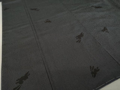 平和屋着物●塩沢物語　お召　兎　証紙付き　正絹　逸品　AABL1386ck