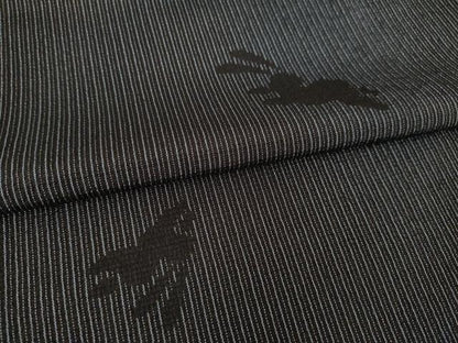 平和屋着物●塩沢物語　お召　兎　証紙付き　正絹　逸品　AABL1386ck