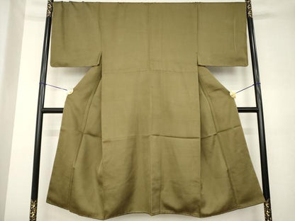 平和屋着物●男性　色無地　媚茶色　正絹　逸品　AABL1394ck