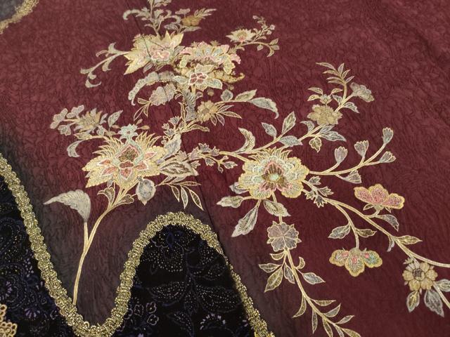 平和屋着物●豪華振袖　刺繍　更紗花文　ベロア　金銀糸　金銀彩　やまと誂製　正絹　逸品　AABL1396ck