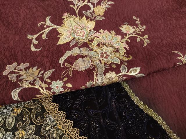 平和屋着物●豪華振袖　刺繍　更紗花文　ベロア　金銀糸　金銀彩　やまと誂製　正絹　逸品　AABL1396ck
