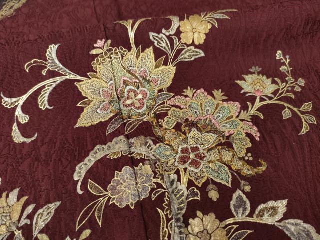 平和屋着物●豪華振袖　刺繍　更紗花文　ベロア　金銀糸　金銀彩　やまと誂製　正絹　逸品　AABL1396ck