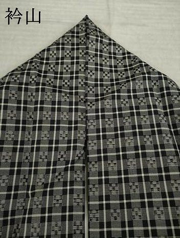 平和屋着物●西陣　手織花結城　万葉つむぎ　格子　証紙付き　正絹　逸品　AABL1402ck