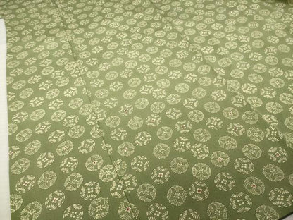 平和屋着物●本草木染　昭三　小紋　吉祥花丸文　正絹　逸品　AABL1403ck