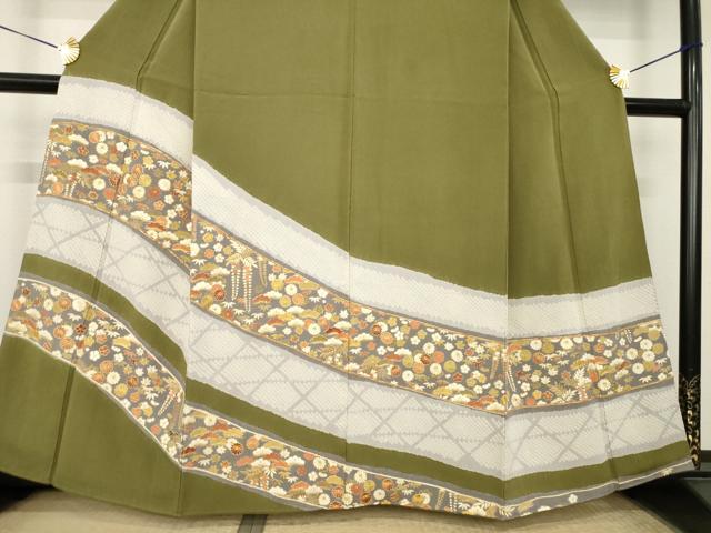 平和屋着物●訪問着　絞り　駒刺繍　吉祥花文　正絹　逸品　AABL1405ck