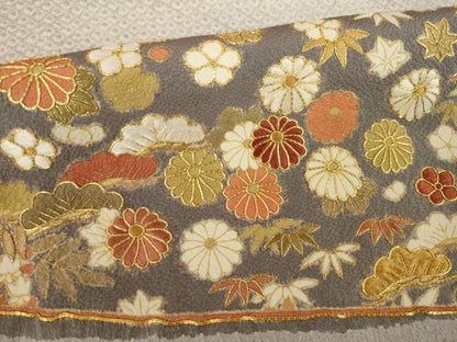 平和屋着物●訪問着　絞り　駒刺繍　吉祥花文　正絹　逸品　AABL1405ck
