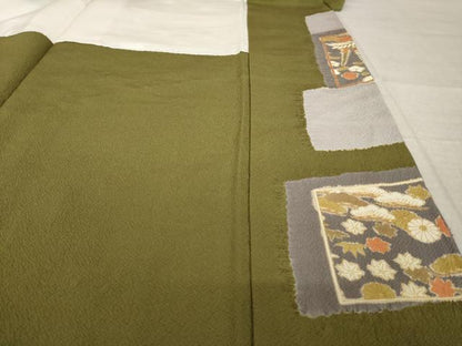 平和屋着物●訪問着　絞り　駒刺繍　吉祥花文　正絹　逸品　AABL1405ck