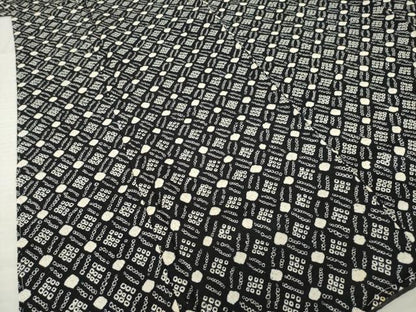 平和屋着物●上質な小紋　総絞り　七宝文　黒地　正絹　逸品　AABL1410ck