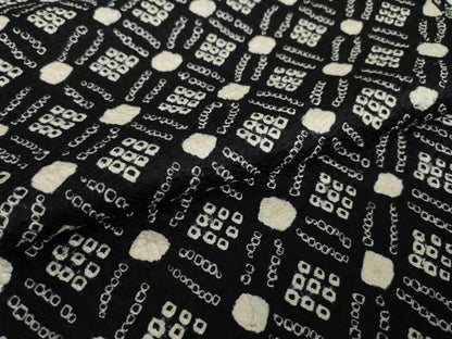 平和屋着物●上質な小紋　総絞り　七宝文　黒地　正絹　逸品　AABL1410ck