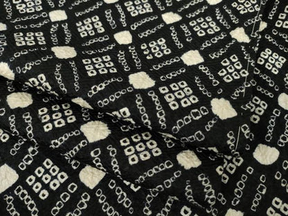 平和屋着物●上質な小紋　総絞り　七宝文　黒地　正絹　逸品　AABL1410ck