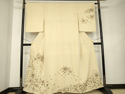 平和屋着物●訪問着　総刺繍　中国三大刺繍　汕頭刺繍　スワトウ刺繍　花籬文　金糸　正絹　逸品　AABL1413ck