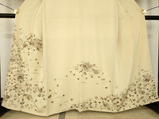 平和屋着物●訪問着　総刺繍　中国三大刺繍　汕頭刺繍　スワトウ刺繍　花籬文　金糸　正絹　逸品　AABL1413ck