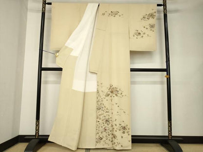 平和屋着物●訪問着　総刺繍　中国三大刺繍　汕頭刺繍　スワトウ刺繍　花籬文　金糸　正絹　逸品　AABL1413ck