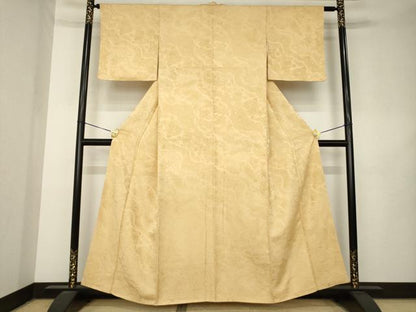 平和屋着物●上質な色無地　辻が花　流水花地紋　淡香色　そごう扱い　正絹　逸品　AABL1415ck