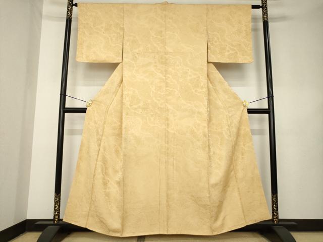 平和屋着物●上質な色無地　辻が花　流水花地紋　淡香色　そごう扱い　正絹　逸品　AABL1415ck