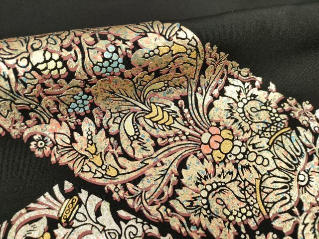 平和屋着物●豪華黒留袖　鳳凰花文　暈し染め　金彩　正絹　逸品　AABL1423ck