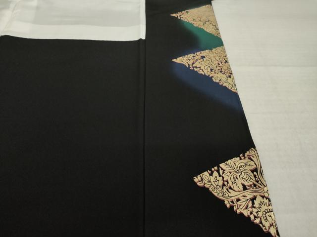 平和屋着物●豪華黒留袖　鳳凰花文　暈し染め　金彩　正絹　逸品　AABL1423ck