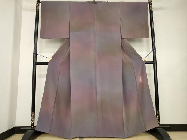 平和屋着物●染色作家　斉藤三才　小紋　霞文　暈し染め　正絹　逸品　AABL1424ck