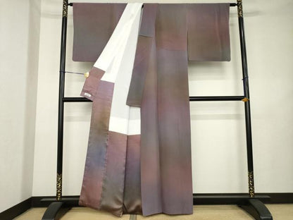 平和屋着物●染色作家　斉藤三才　小紋　霞文　暈し染め　正絹　逸品　AABL1424ck