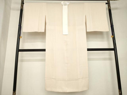 平和屋着物●長襦袢　無双仕立て　縞　半衿刺繍　正絹　逸品　AABL1431ck