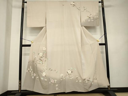 平和屋着物●訪問着　友禅　作家物　枝花文　正絹　逸品　AABL1433ck