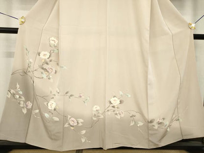 平和屋着物●訪問着　友禅　作家物　枝花文　正絹　逸品　AABL1433ck
