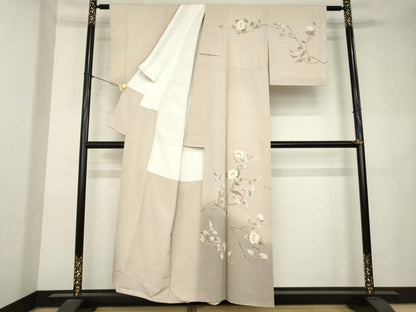 平和屋着物●訪問着　友禅　作家物　枝花文　正絹　逸品　AABL1433ck