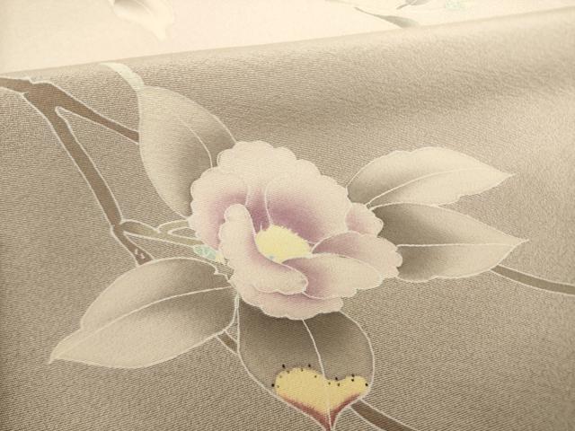 平和屋着物●訪問着　友禅　作家物　枝花文　正絹　逸品　AABL1433ck