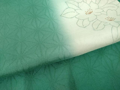 平和屋着物●長襦袢　単衣　花間道　暈し染め　反端付き　正絹　逸品　AABL1435ck