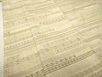 平和屋着物●上質な紬　横段文　正絹　逸品　AABL1436ck