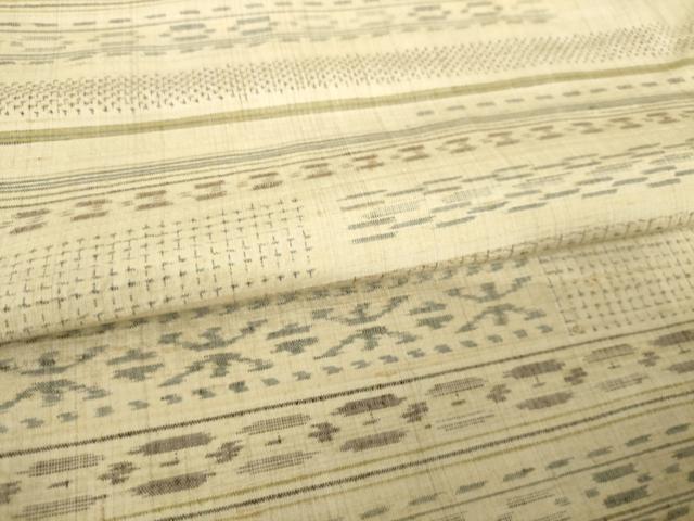 平和屋着物●上質な紬　横段文　正絹　逸品　AABL1436ck